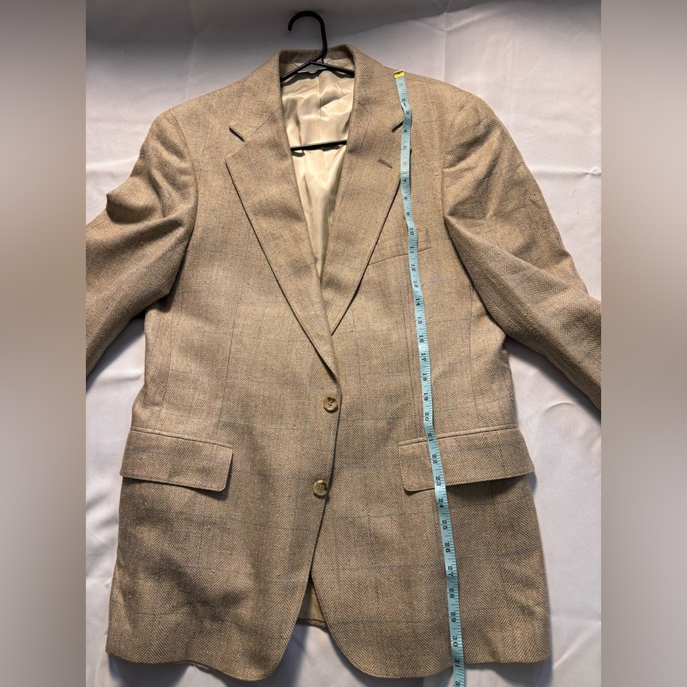 Vintage Polo University Club Ralph Lauren Wool Blazer Made USA Herringbone 46R - Picture 9 of 12